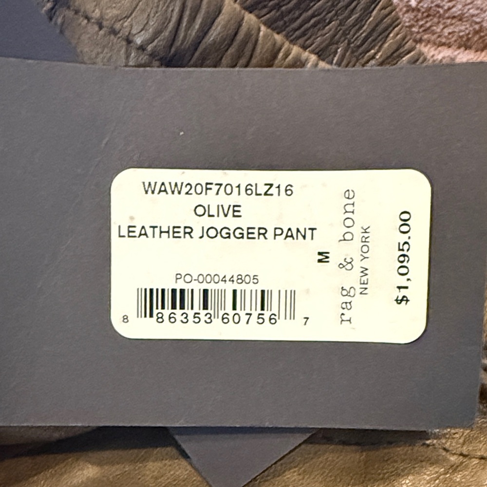 rag & bone Shiny Olive Coated Joggers - Picture 2 of 3